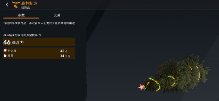装饰品"新年制造"，即文中所提到的云杉
